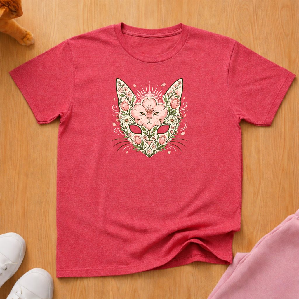 Spring floral cat T-shirt