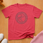 Curled cat line art cat T-shirt