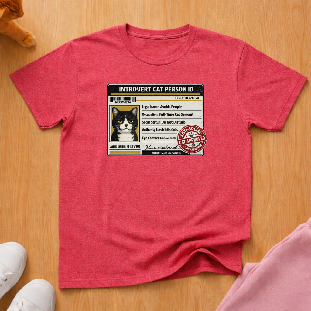 Introvert cat person ID T-shirt