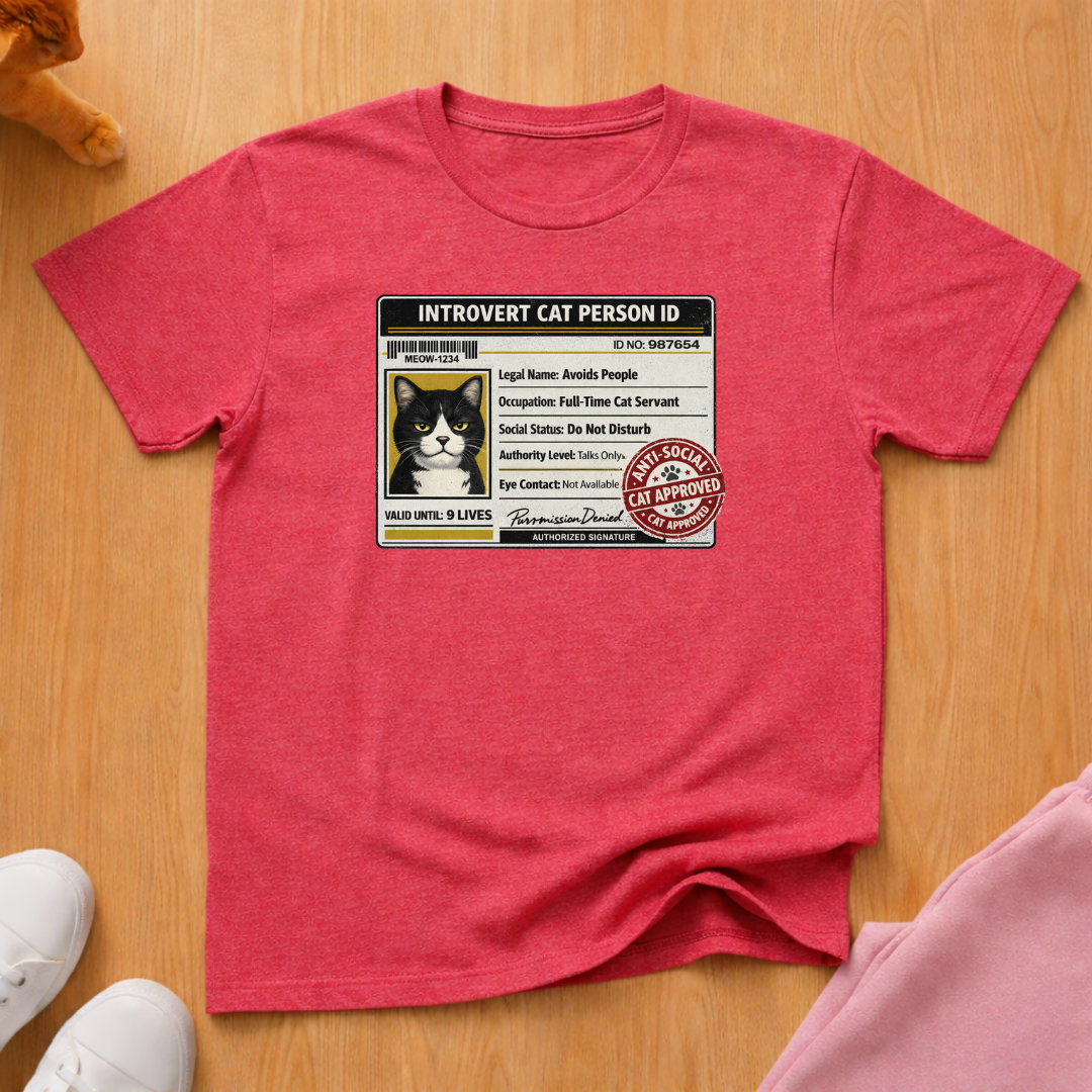 Introvert cat person ID T-shirt