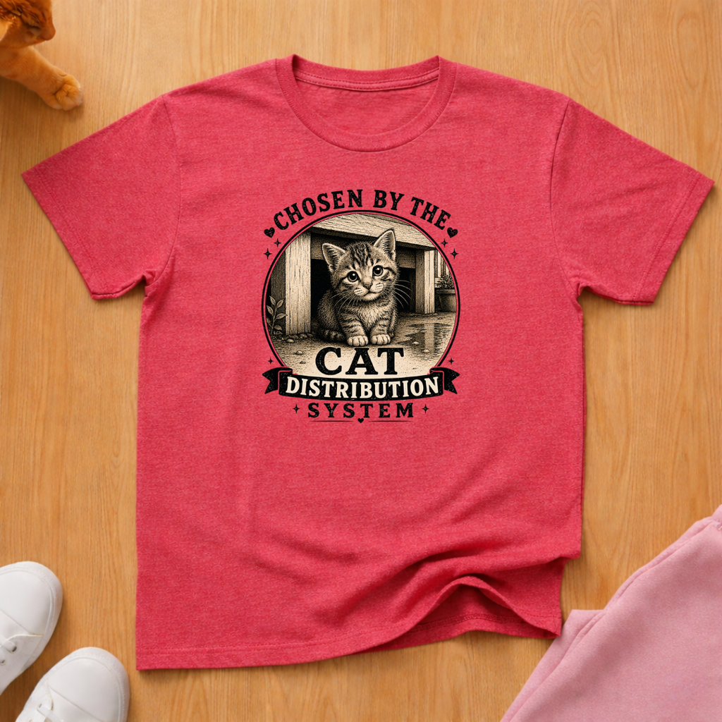 Cat distribution system (dark) T-shirt