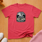 Eat sleep pet cats T-shirt