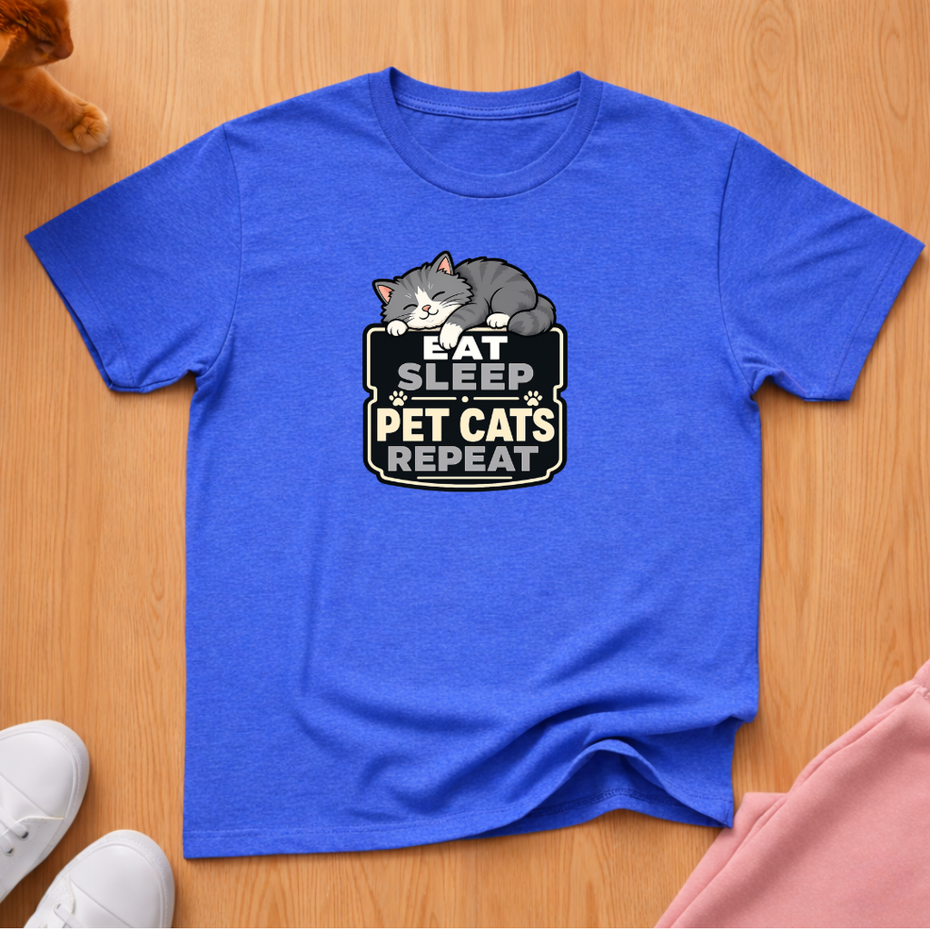 Eat sleep pet cats T-shirt