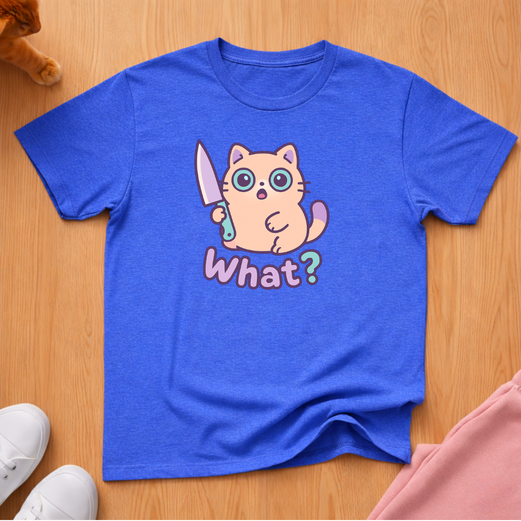 Cute What? knife cat T-shirt
