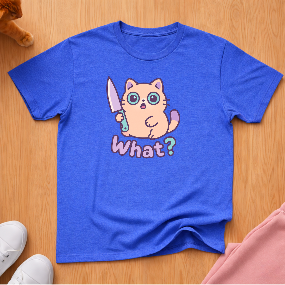 Cute What? knife cat T-shirt