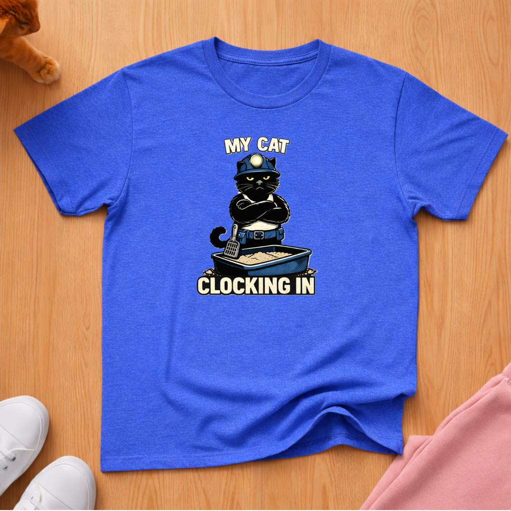 My cat clocking in T-shirt