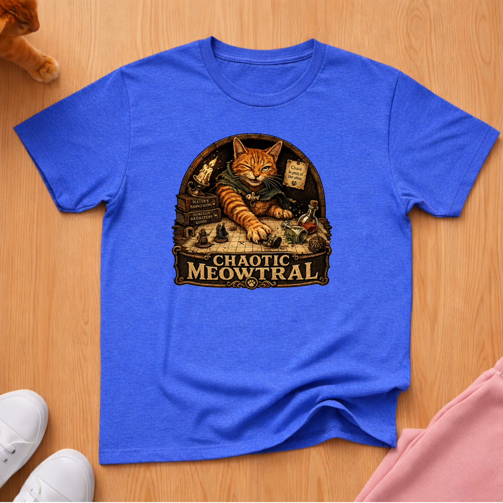 RPG player chaotic meowtral T-shirt
