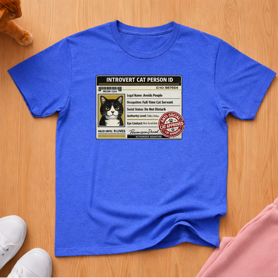 Introvert cat person ID T-shirt