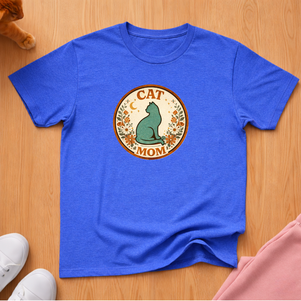 Boho cat mom T-shirt