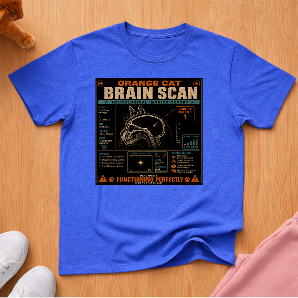 Orange cat brain scan T-shirt