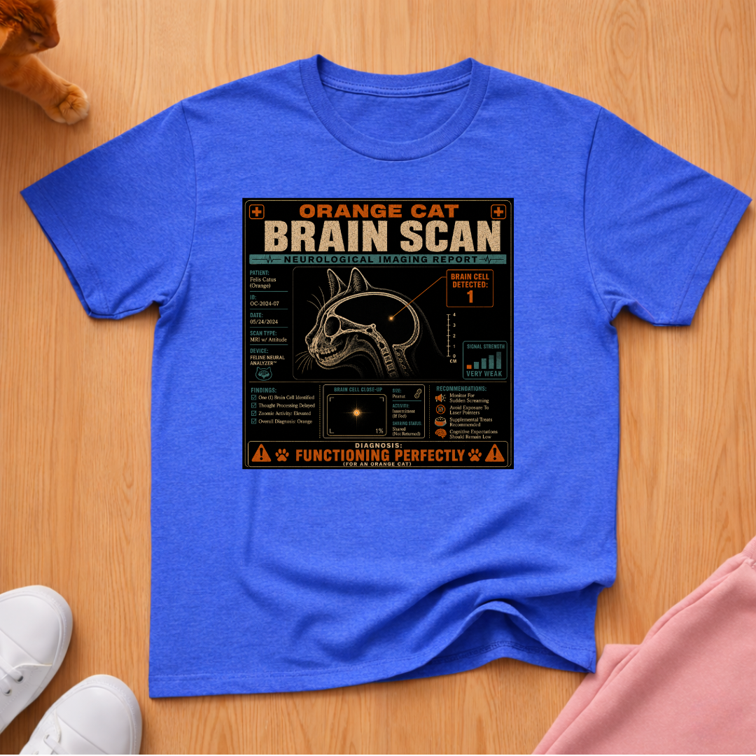 Orange cat brain scan T-shirt