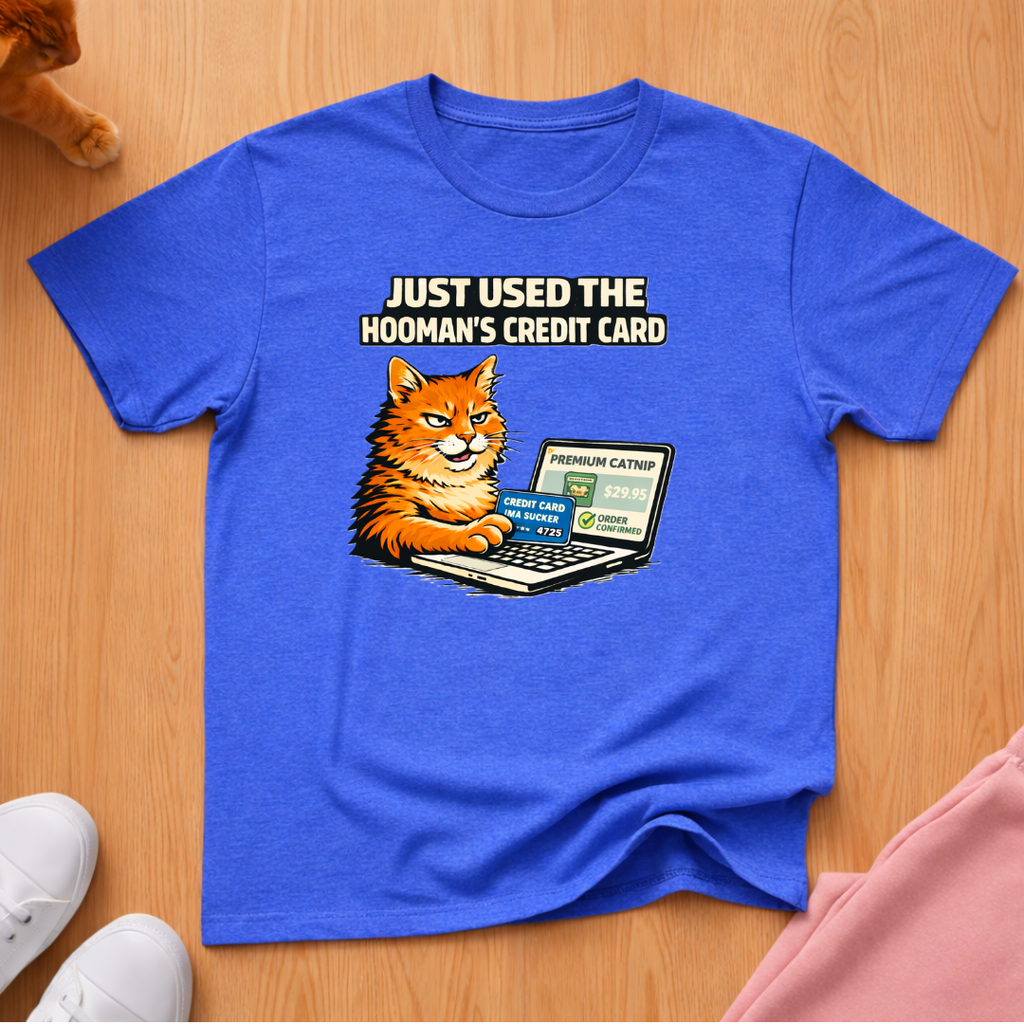 Hooman's credit card T-shirt