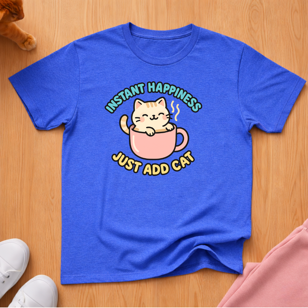 Instant happiness cat T-shirt