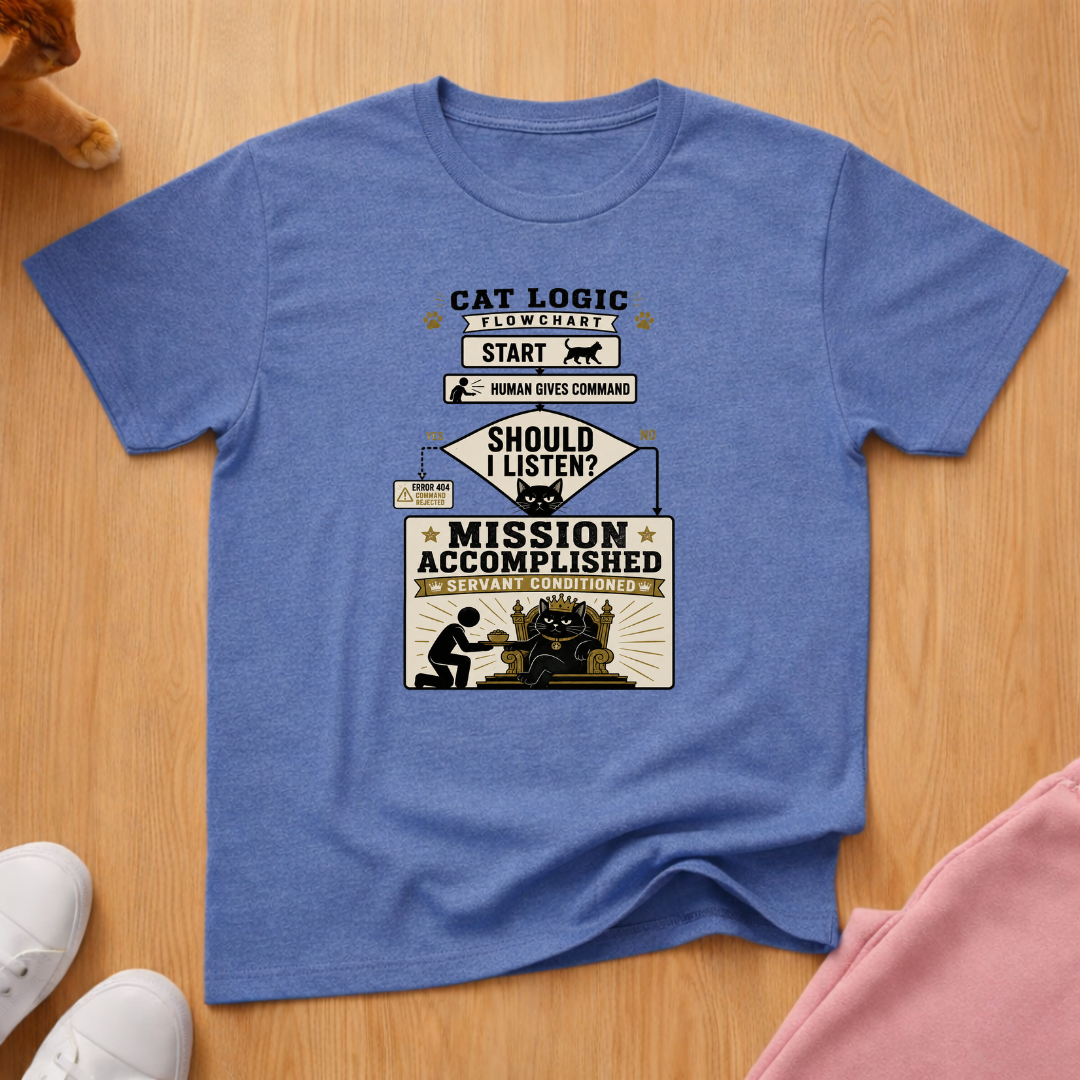 Cat logic flowchart T-shirt
