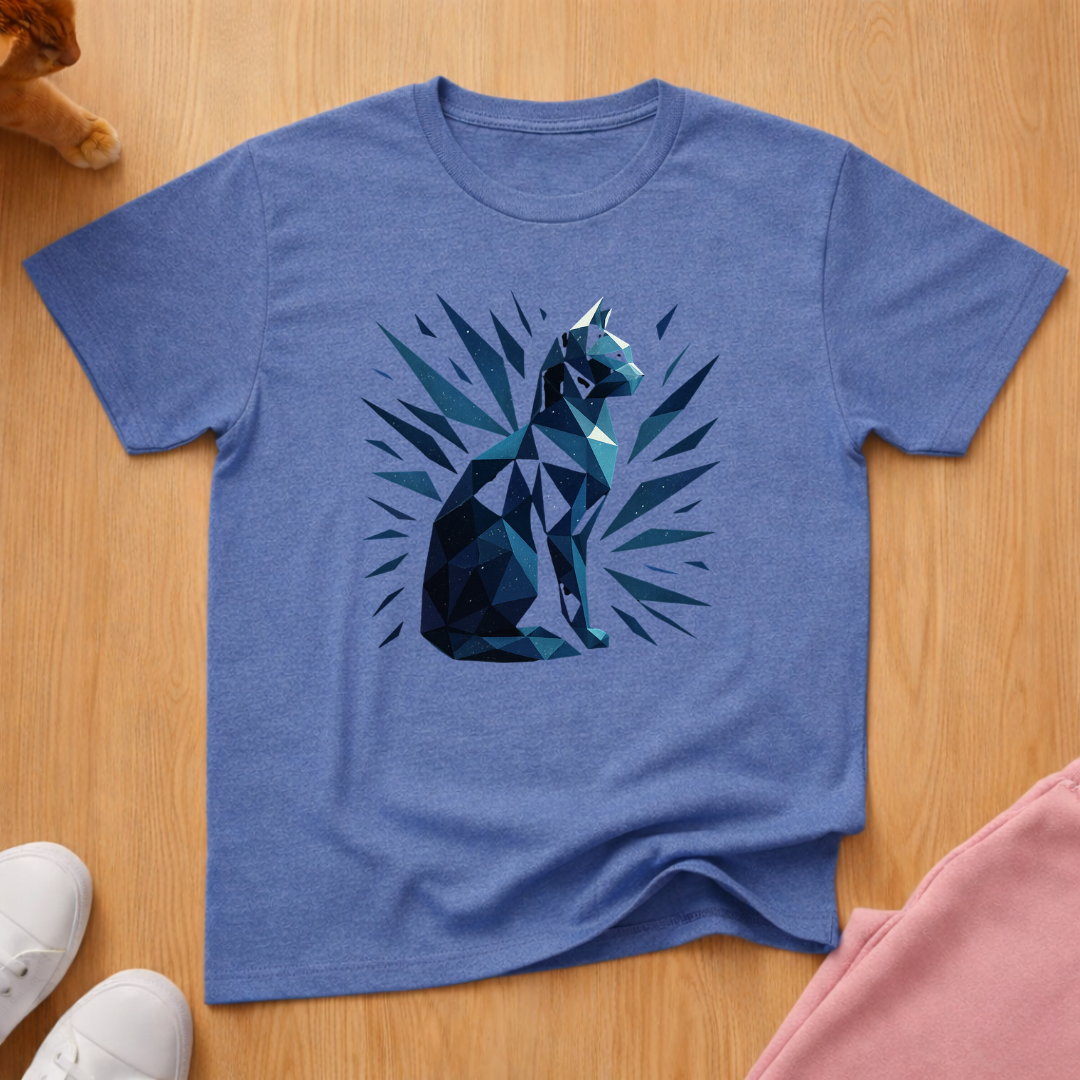 Geometric cat T-shirt