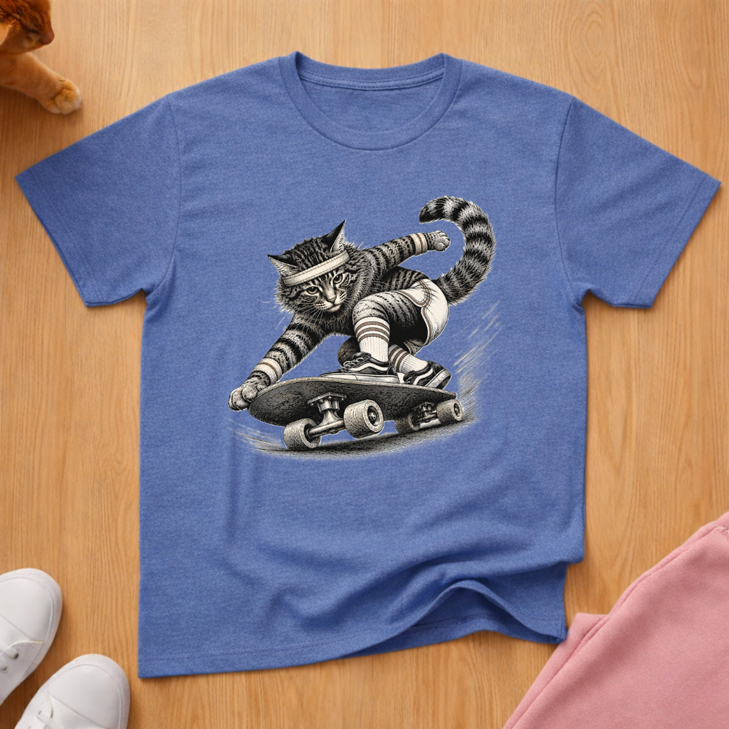 Skateboard cat T-shirt