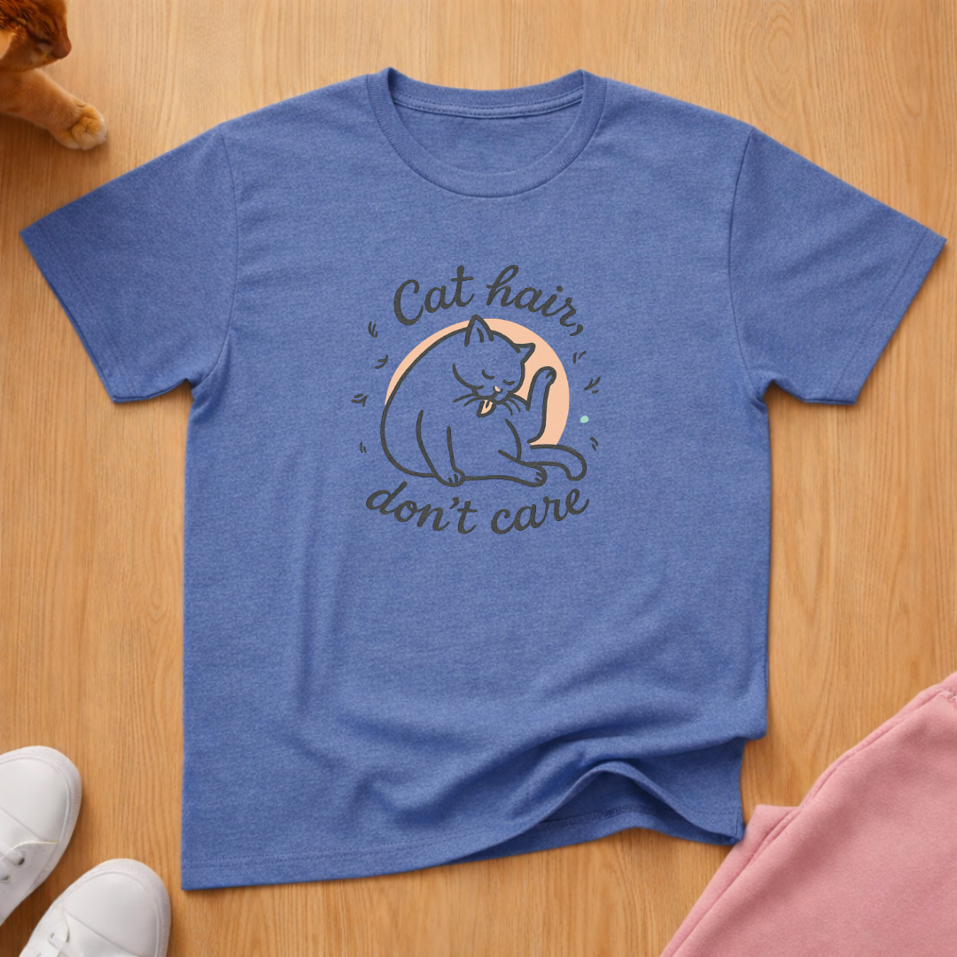 Cat Hair, Don't Care cat T-shirt