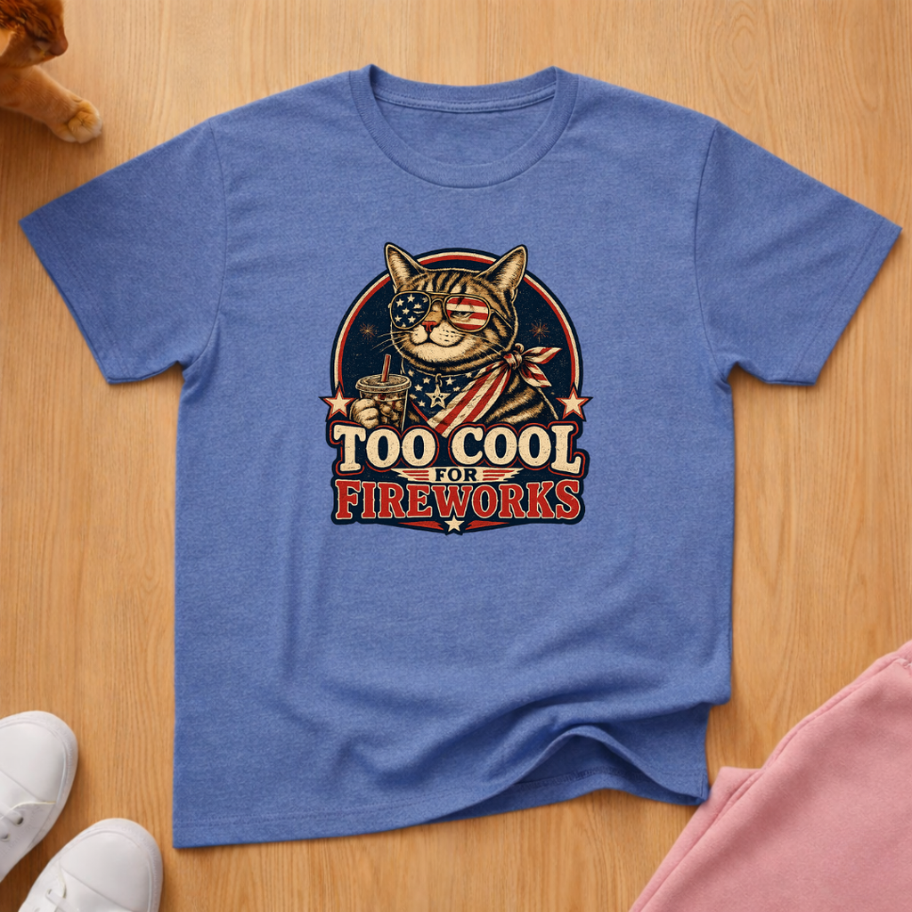 Too cool for fireworks T-shirt