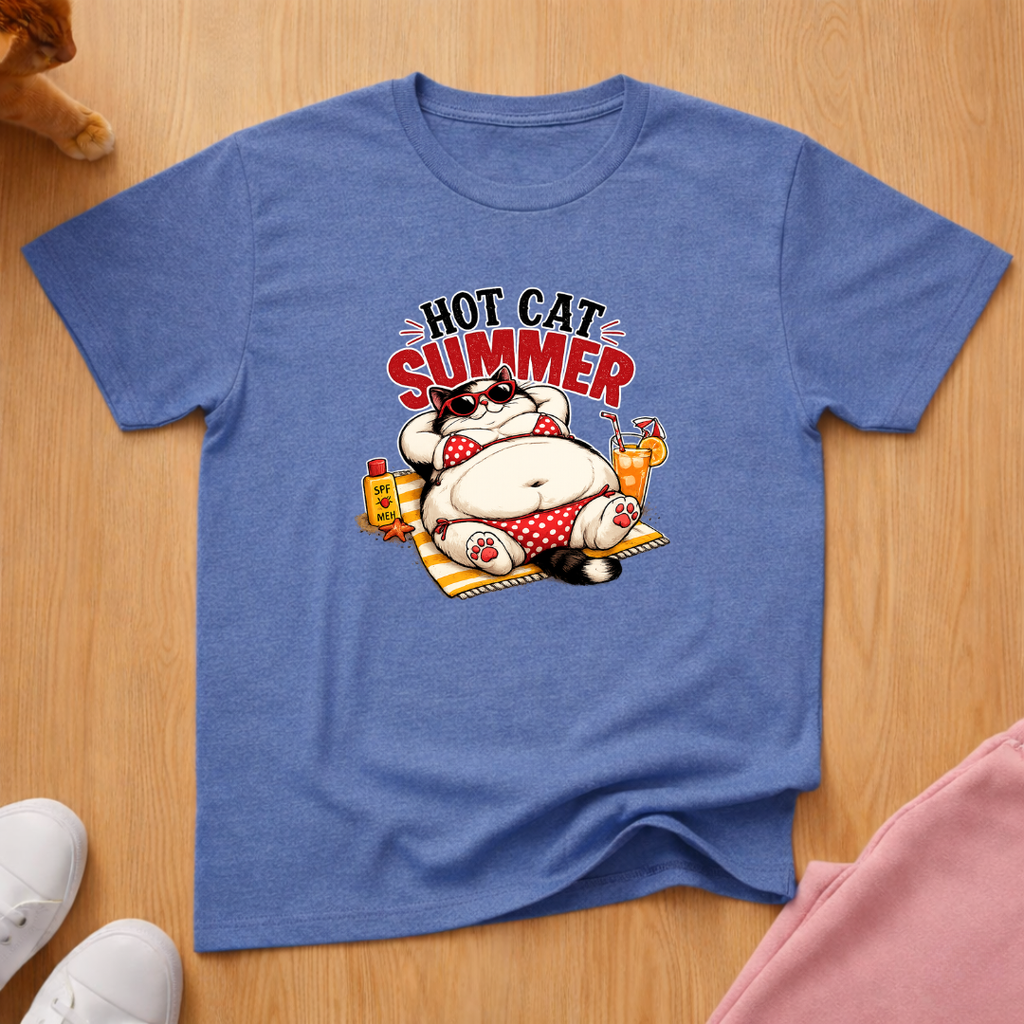 Hot cat summer T-shirt