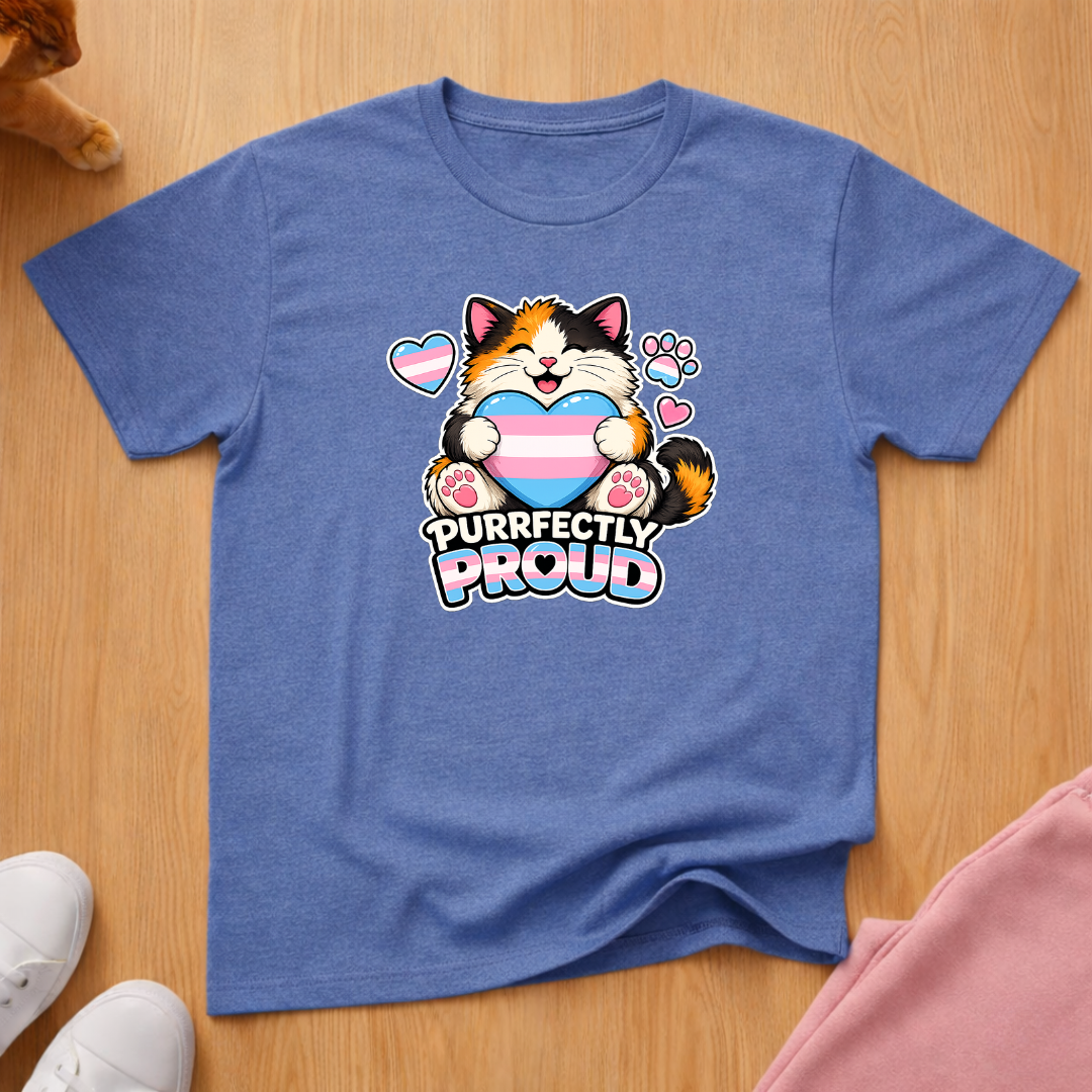 Purrfectly proud trans T-shirt