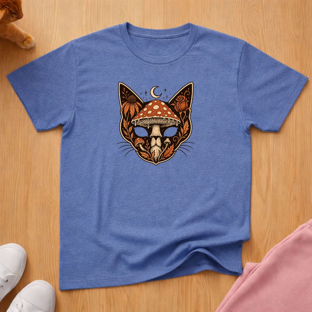 Autumn mushroom cat T-shirt