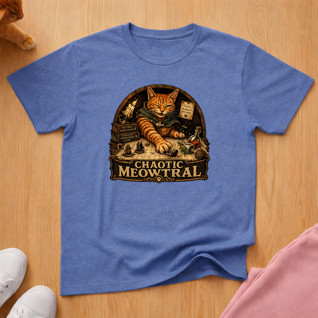RPG player chaotic meowtral T-shirt