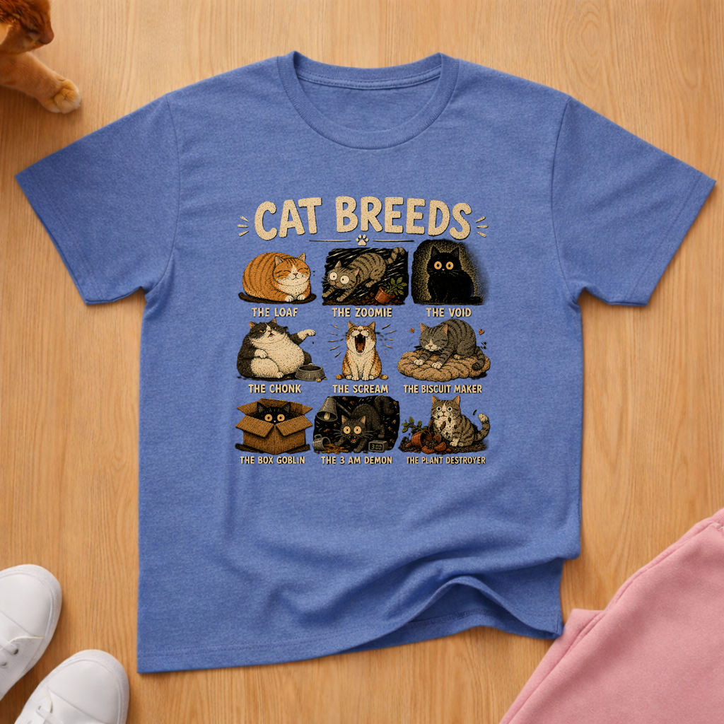 Cat breeds T-shirt