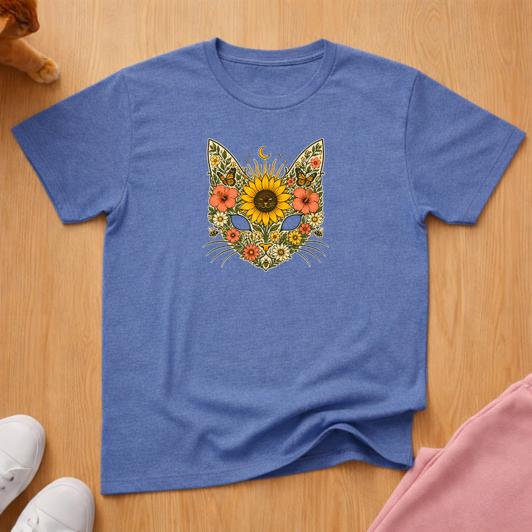 Summer floral cat T-shirt