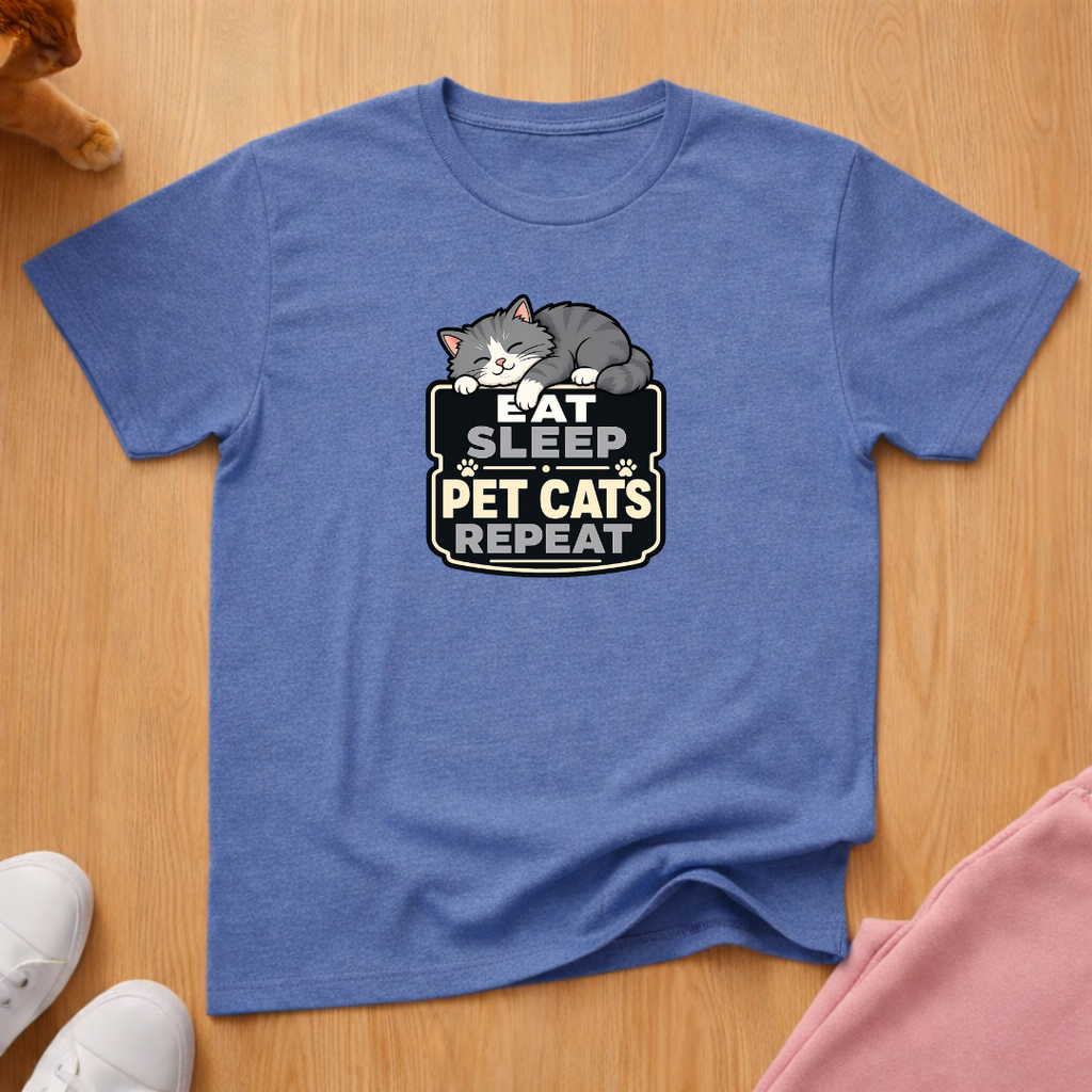 Eat sleep pet cats T-shirt