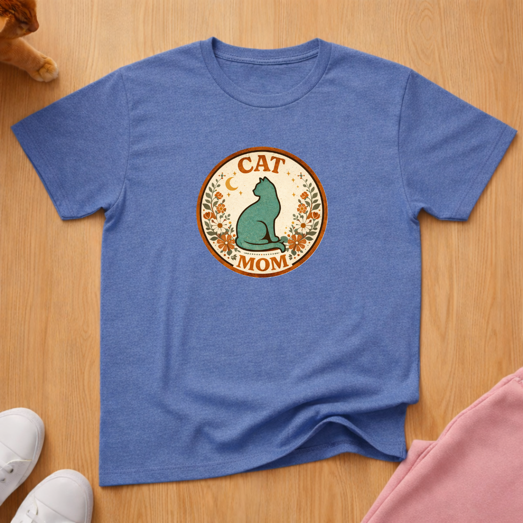 Boho cat mom T-shirt