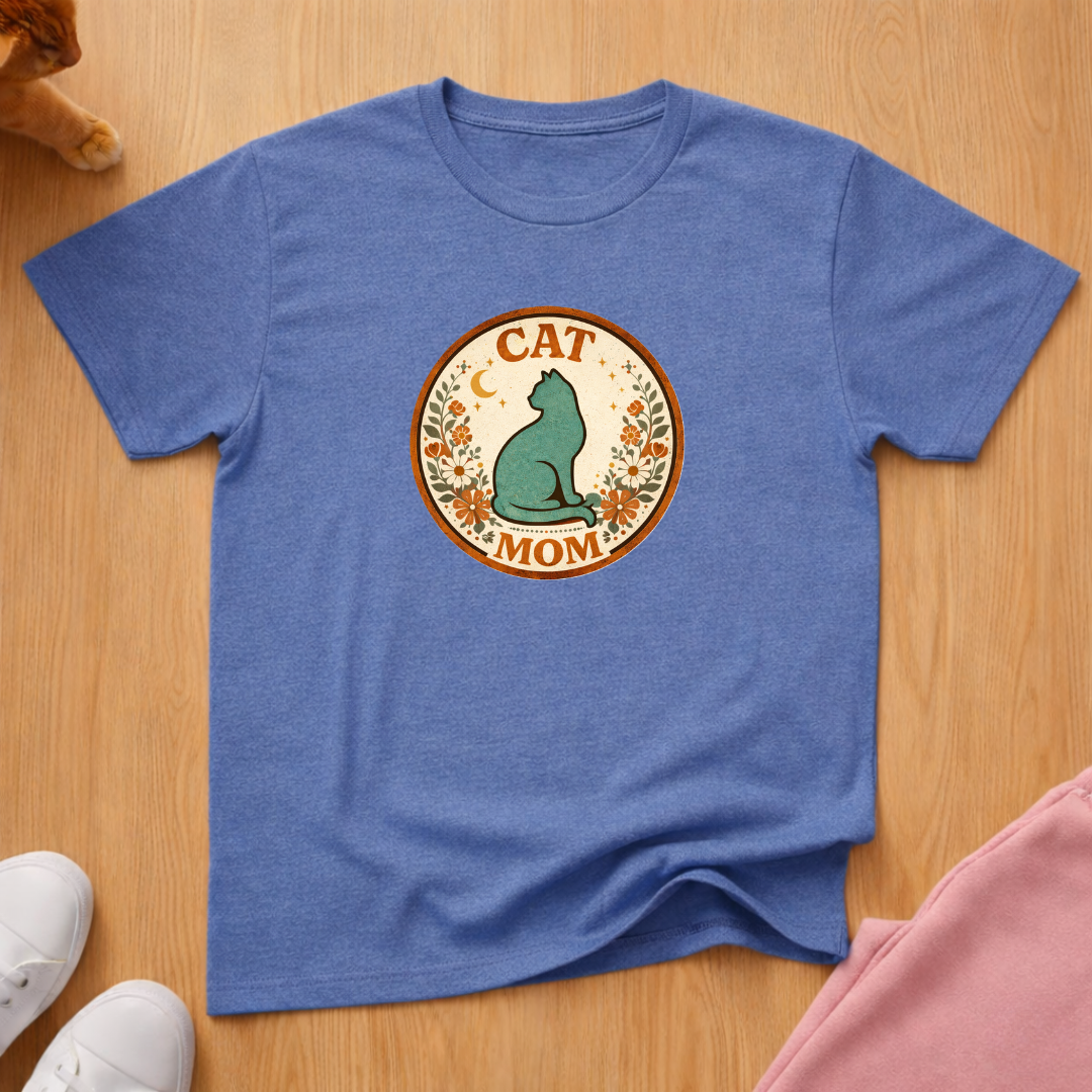 Boho cat mom T-shirt