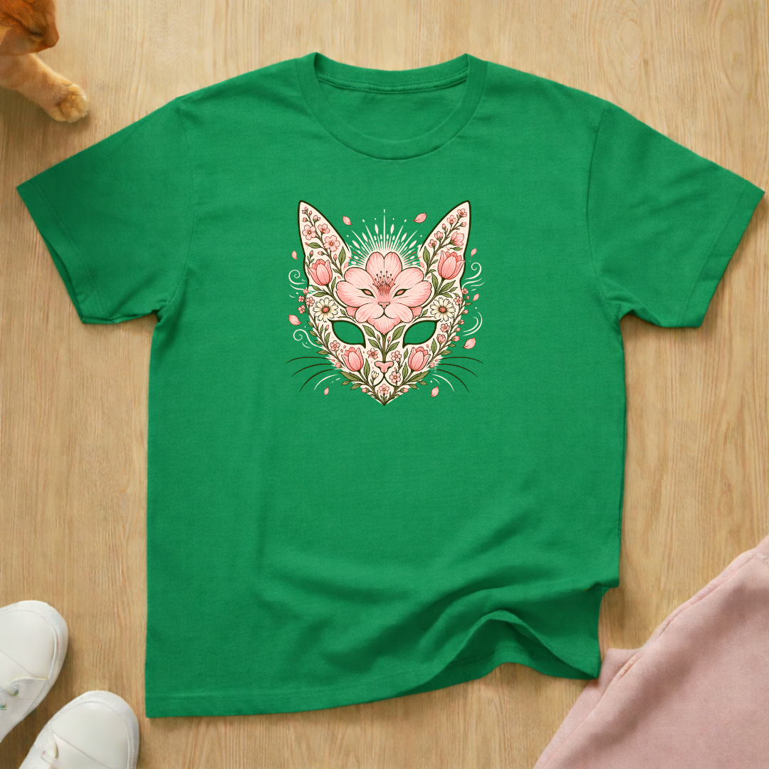 Spring floral cat T-shirt