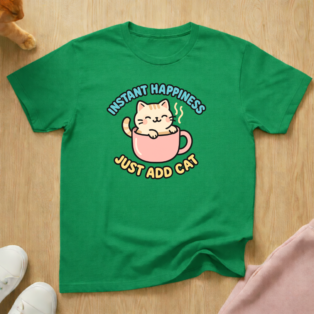 Instant happiness cat T-shirt