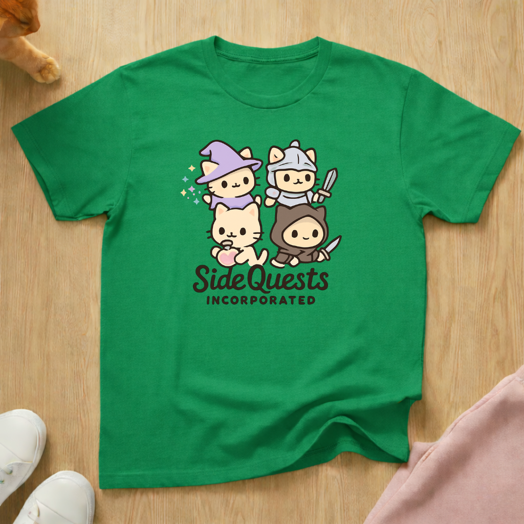 Cute Side Quests cat T-shirt