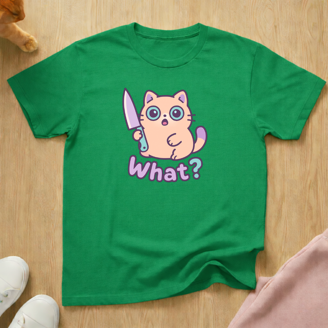 Cute What? knife cat T-shirt