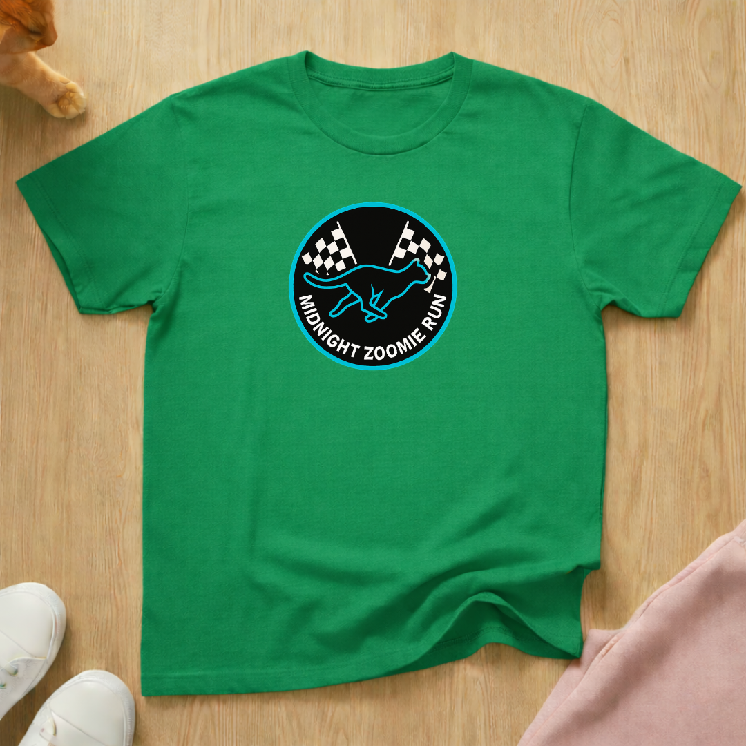 Midnight zoomie run 2 cat T-shirt