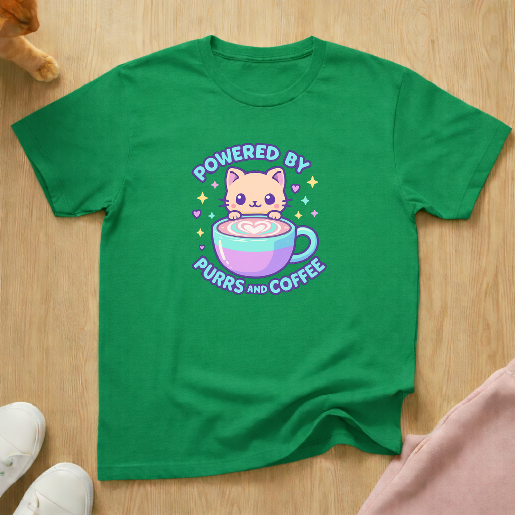 Cute purrs and coffee 2 cat T-shirt
