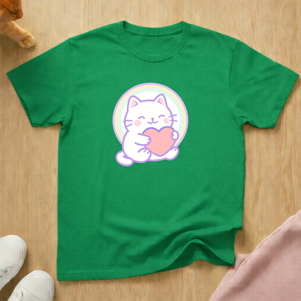 Cute heart cat T-shirt