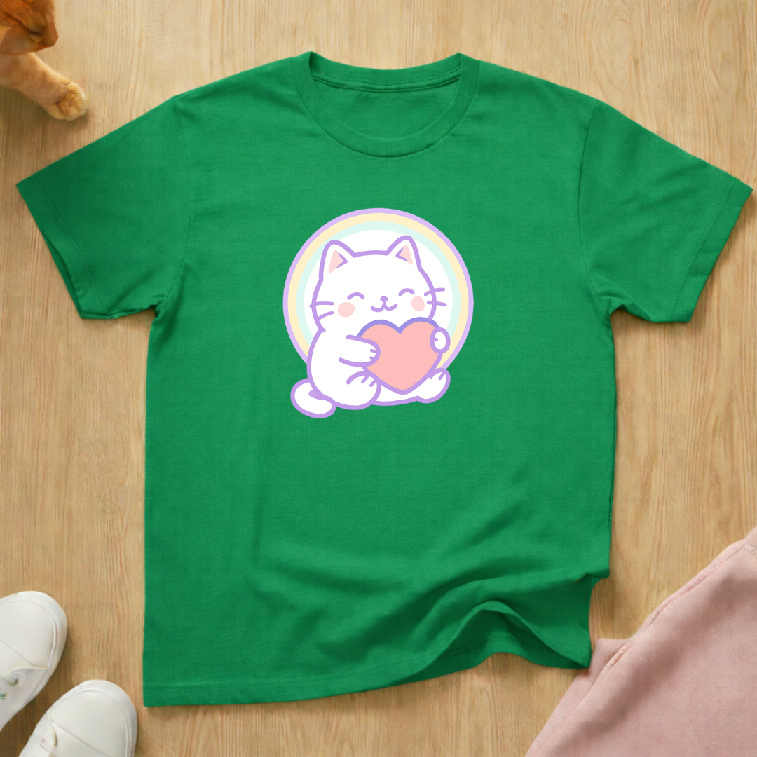Cute heart cat T-shirt