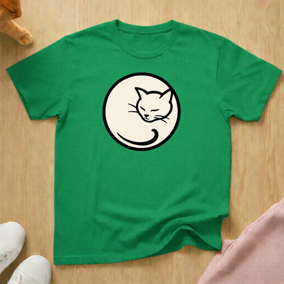 Curled Cat cat T-shirt
