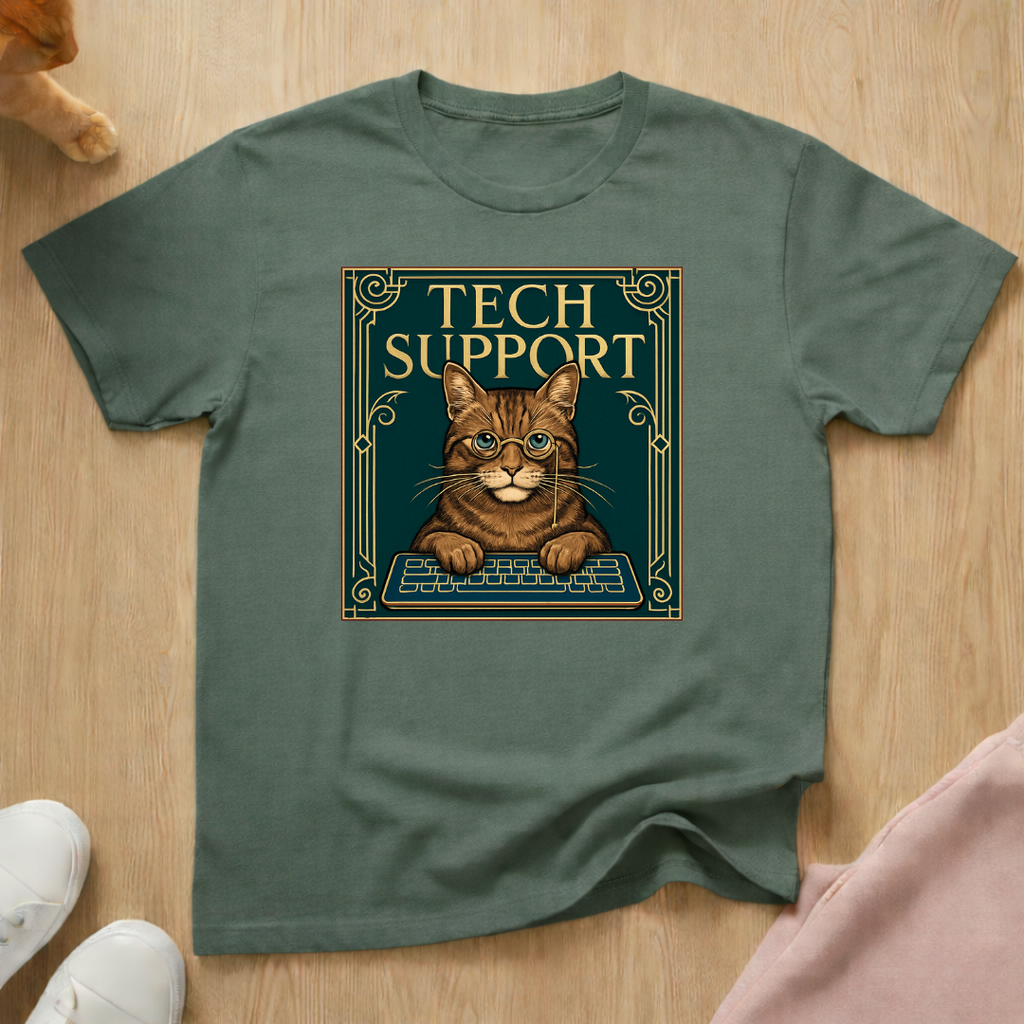 Tech Support Cat T-Shirt