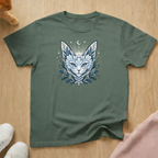 Winter floral cat T-shirt