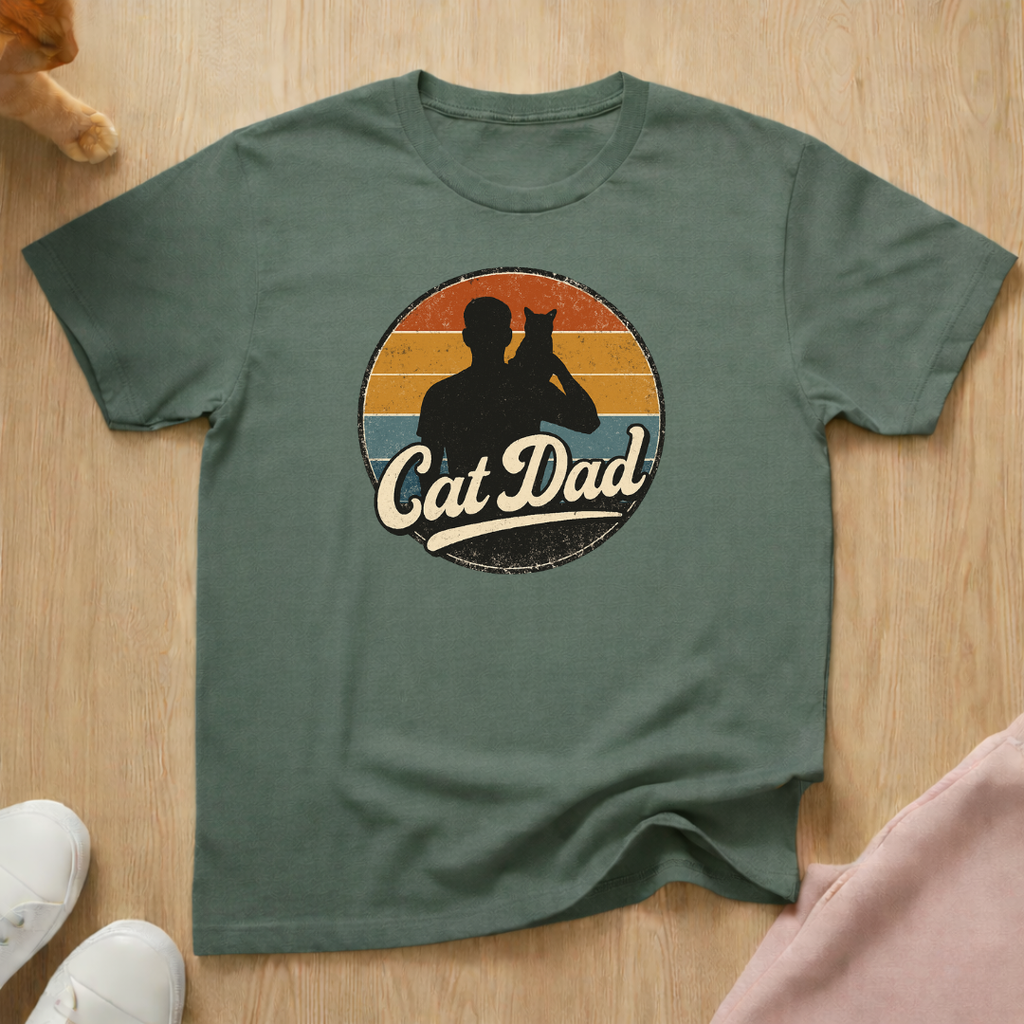 Retro Cat Dad 2 cat T-shirt