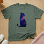 Milky way silhouette cat T-shirt