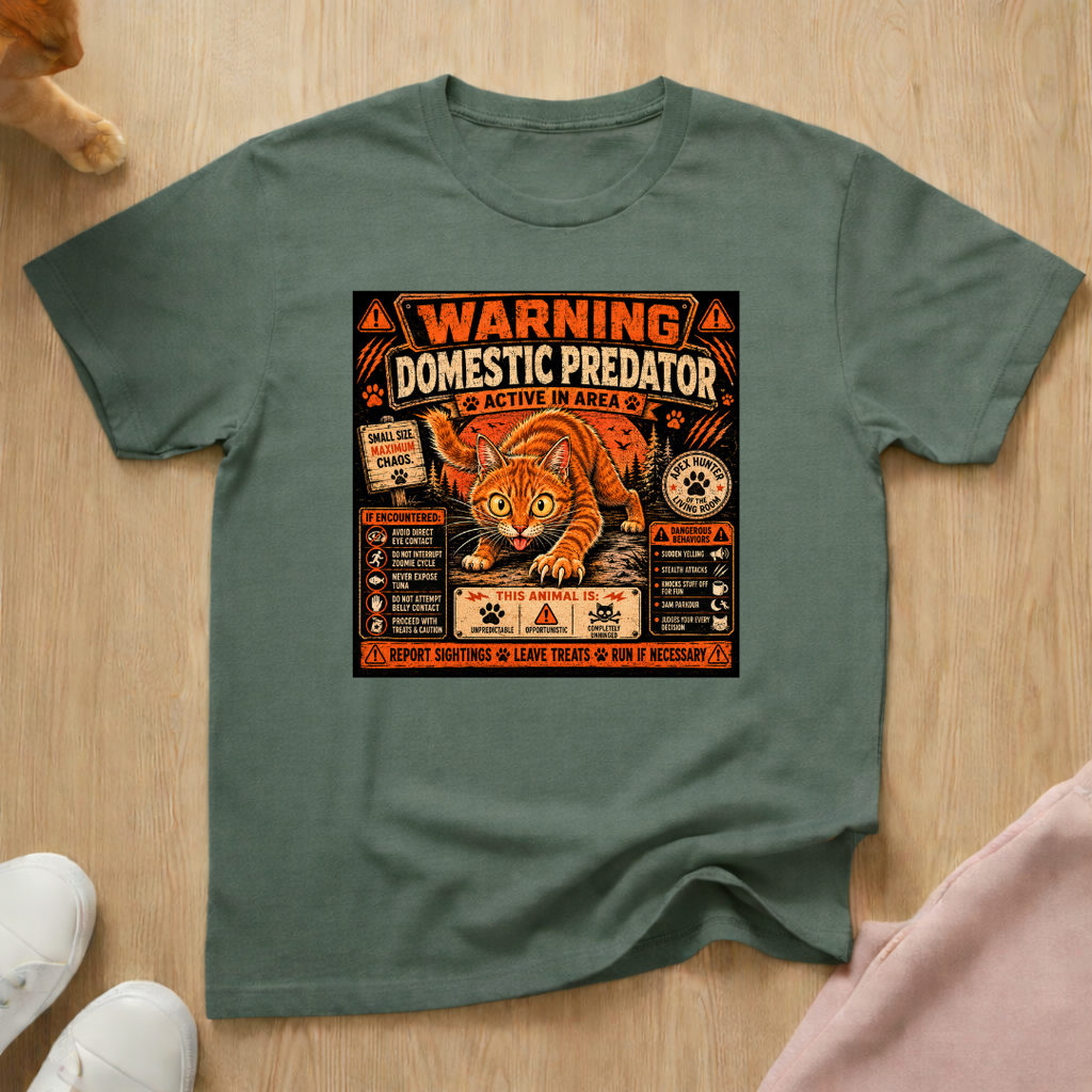 Warning domestic predator T-shirt