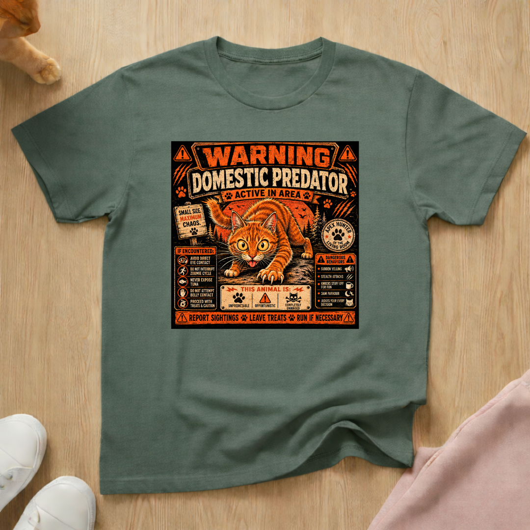 Warning domestic predator T-shirt
