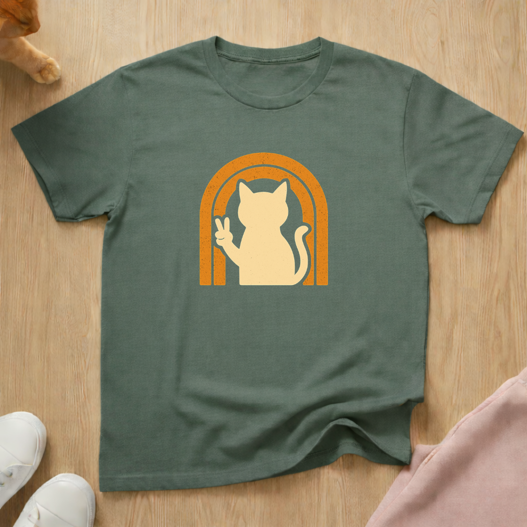 Peace cat T-shirt