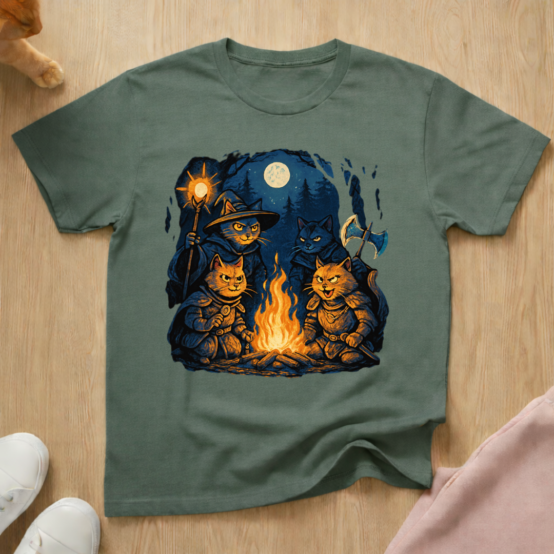 Cat DnD party 2 cat T-shirt