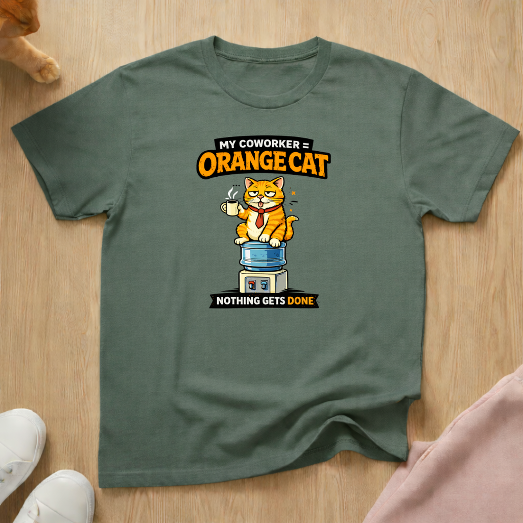 My coworker = Orange cat T-shirt