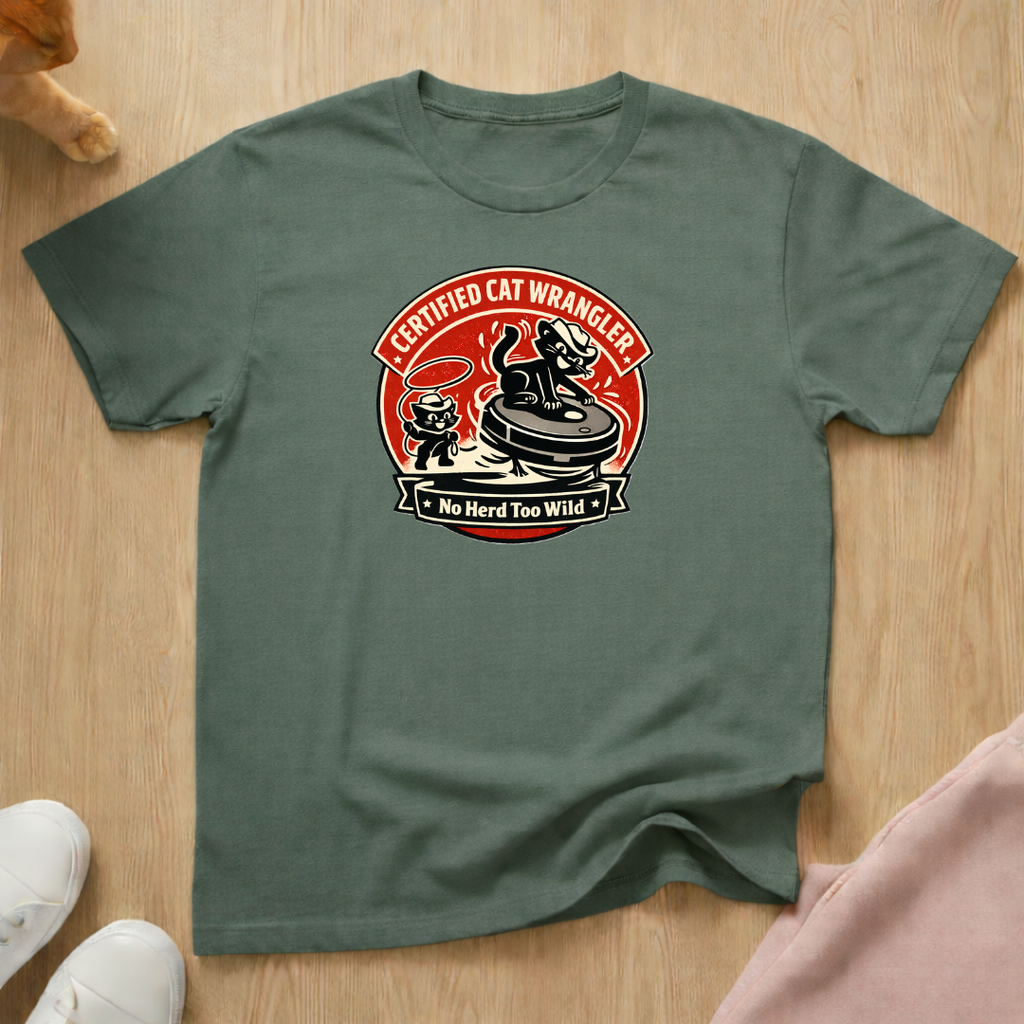 Certified cat wrangler T-shirt